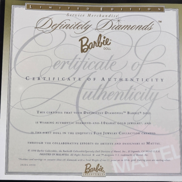 Vintage Service Merchandise Fine Jewelry Collection Definitely Diamonds Barbie - Picture 6 of 17